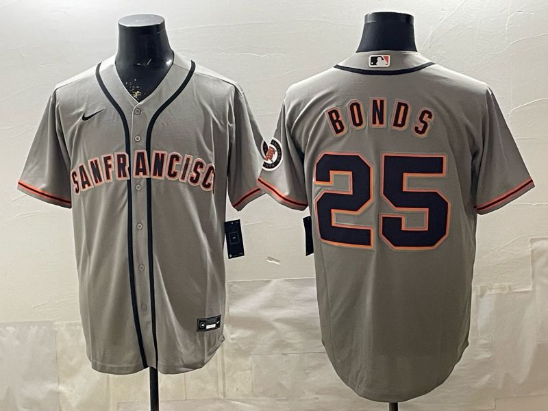 2026 Men Nike San Francisco Giants #25 Bonds Grey Game MLB Jersey 01->san francisco giants->MLB Jersey